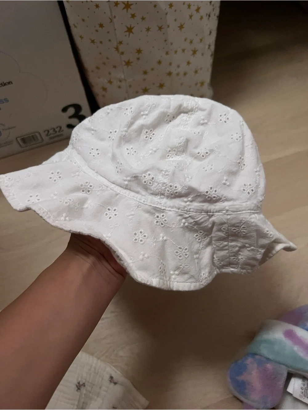 Carter's White Eyelet Bucket Hat for Kids